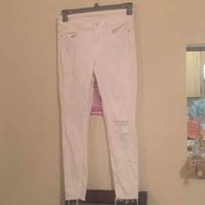White ripped jeans